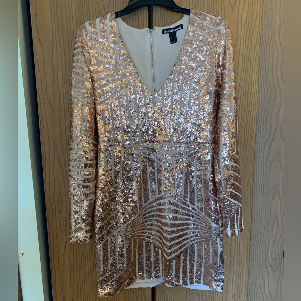 Rose gold sparkly dress